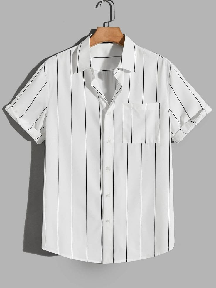 Kemeja garis putih Classic Stripe